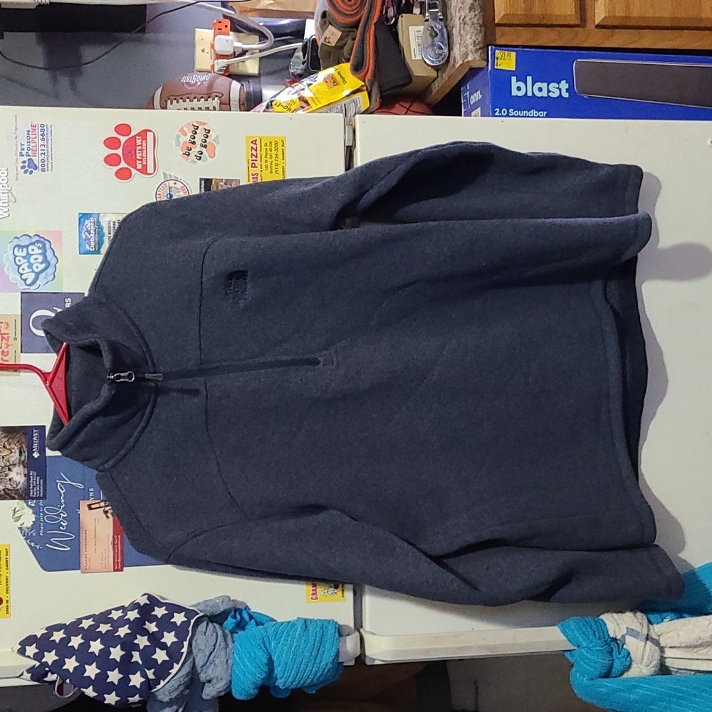 Men's North face 1/4 zip heathered blue